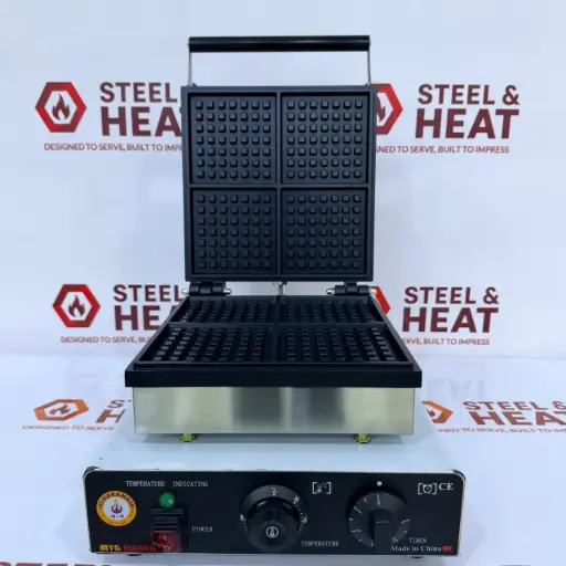 ​​ماكينة وافل مربع 4 قطع مربعات رفيع